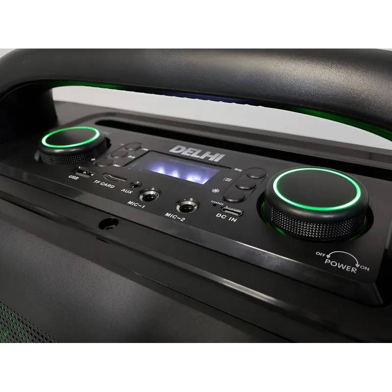 D_Q_NP_716461-MLA94045454354_102025-B Parlante Inalámbrico Aux Bluetooth Fm Delhi 4000w Luces Led Color Negro - Image 3