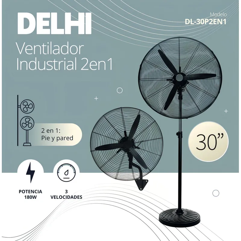 D_Q_NP_749363-MLA90368859765_082025-B Ventilador Industrial 30 Pulgadas 2 En1 Pie/pared Delhi 180w - Image 4