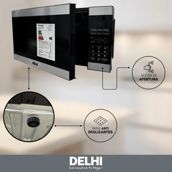 Microondas Digital Delhi 20l 700w 6 Programas De Coccion - Image 3